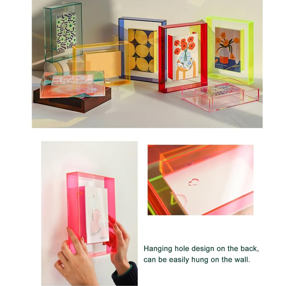 Amazon.co.jp: 5インチのアクリルフォトフレームボックス、半透明の